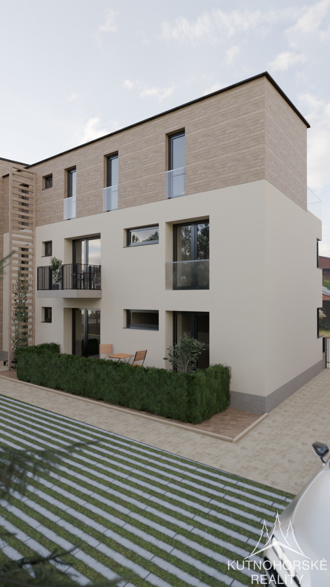 Prodej novostavby 2+kk, 48 m² s prostornou terasou 21 m² a dechberoucím výhledem na chrám sv. Barbory – Kutná Hora