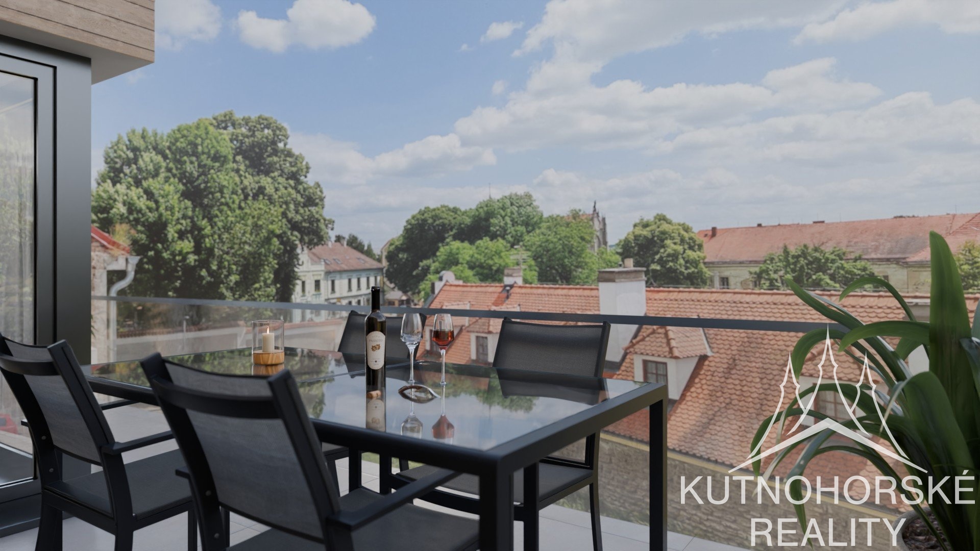 Prodej novostavby 2+kk, 48 m² s prostornou terasou 21 m² a dechberoucím výhledem na chrám sv. Barbory – Kutná Hora