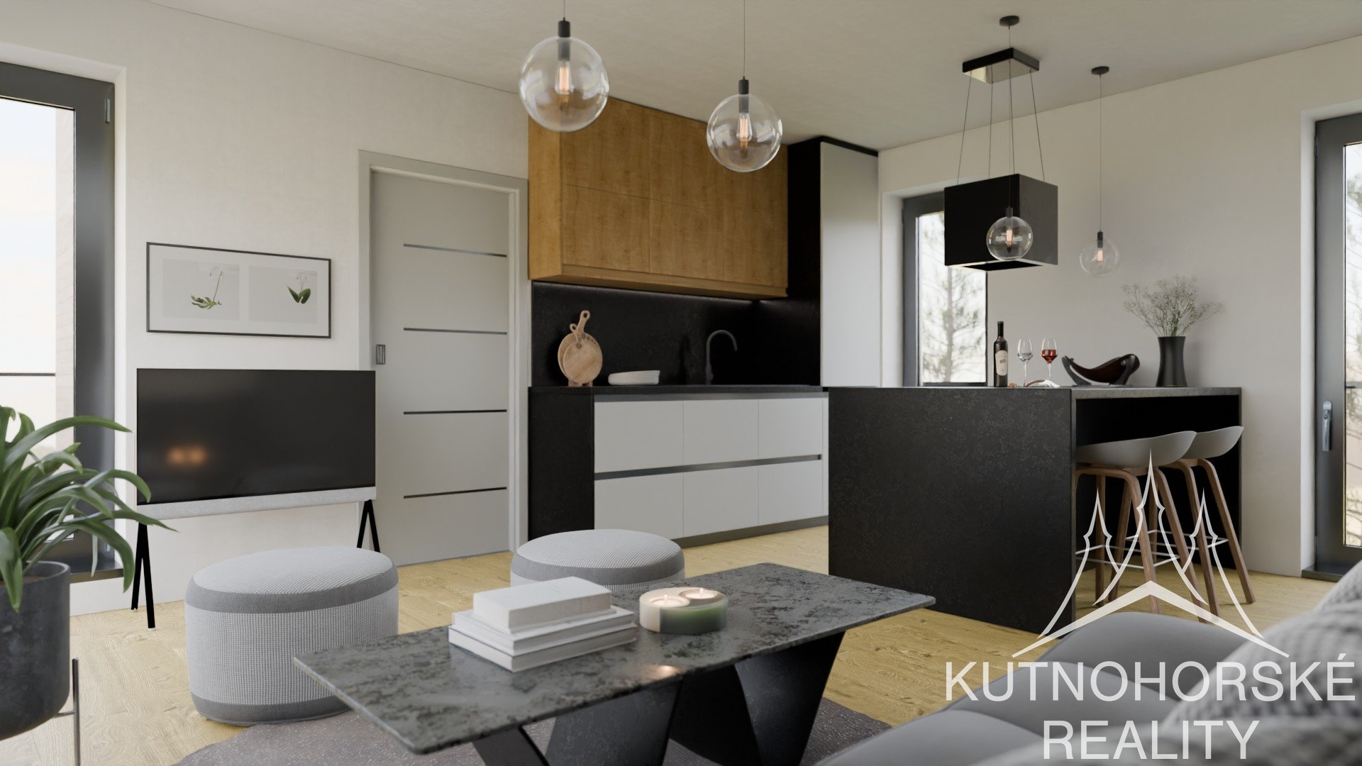 Prodej novostavby 2+kk, 48 m² s prostornou terasou 21 m² a dechberoucím výhledem na chrám sv. Barbory – Kutná Hora