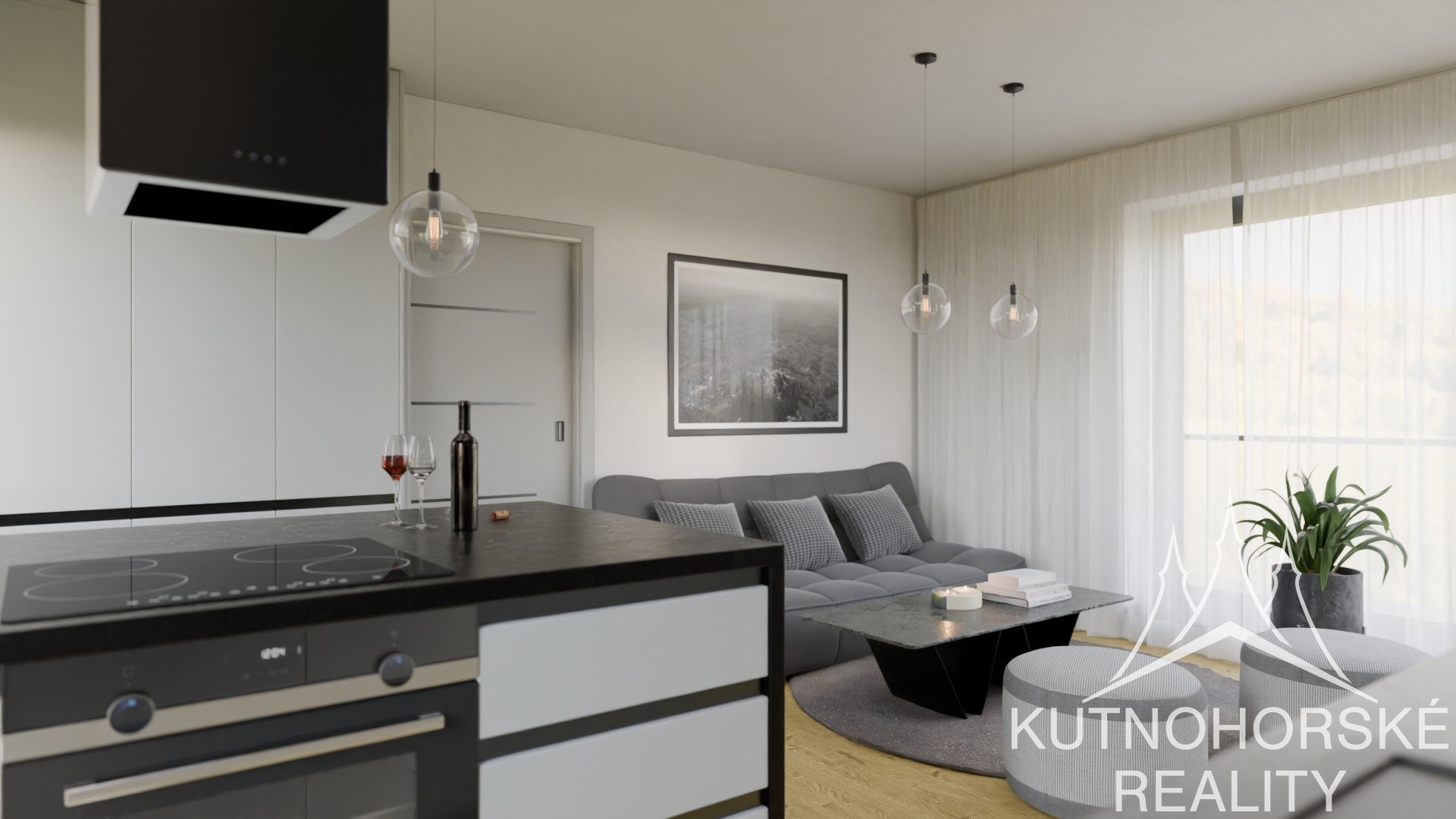 Prodej novostavby 2+kk, 48 m² s prostornou terasou 21 m² a dechberoucím výhledem na chrám sv. Barbory – Kutná Hora