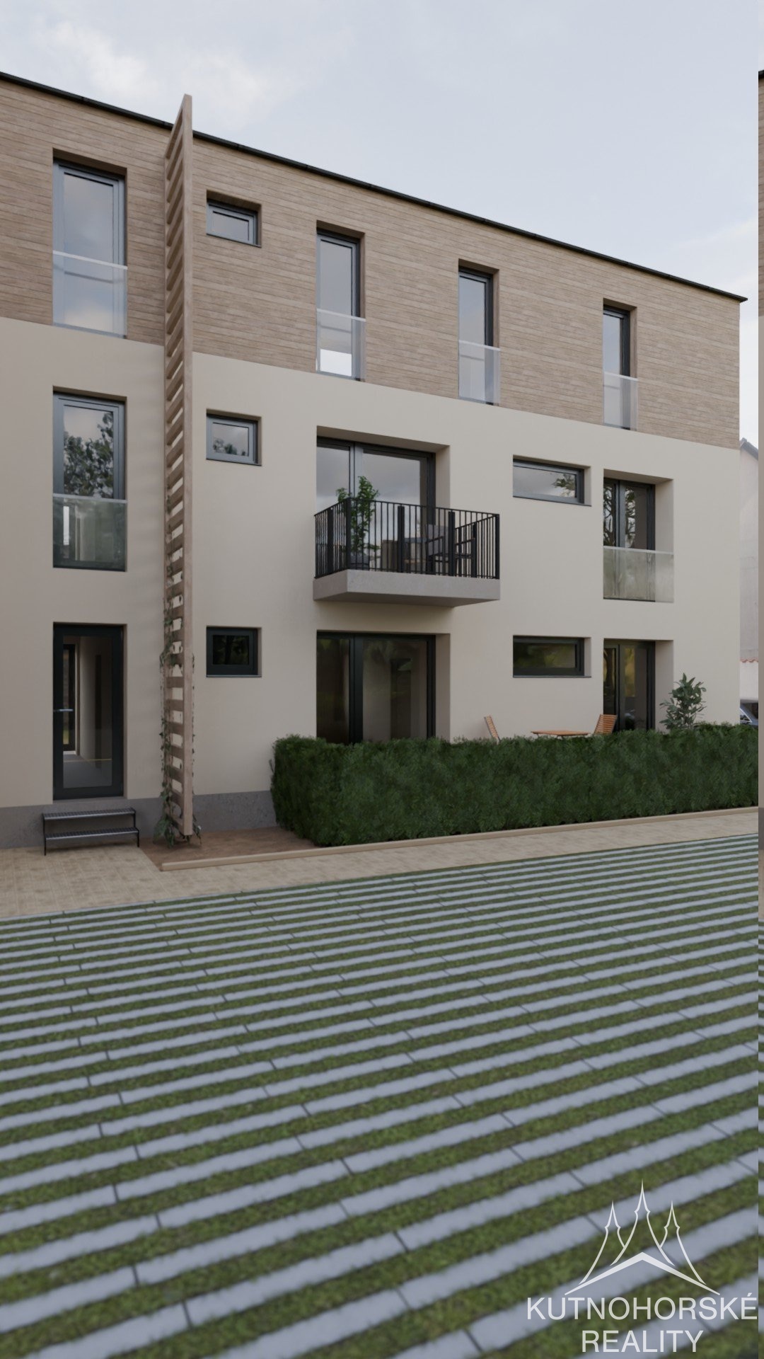 Prodej novostavby 2+kk, 48 m² s prostornou terasou 21 m² a dechberoucím výhledem na chrám sv. Barbory – Kutná Hora