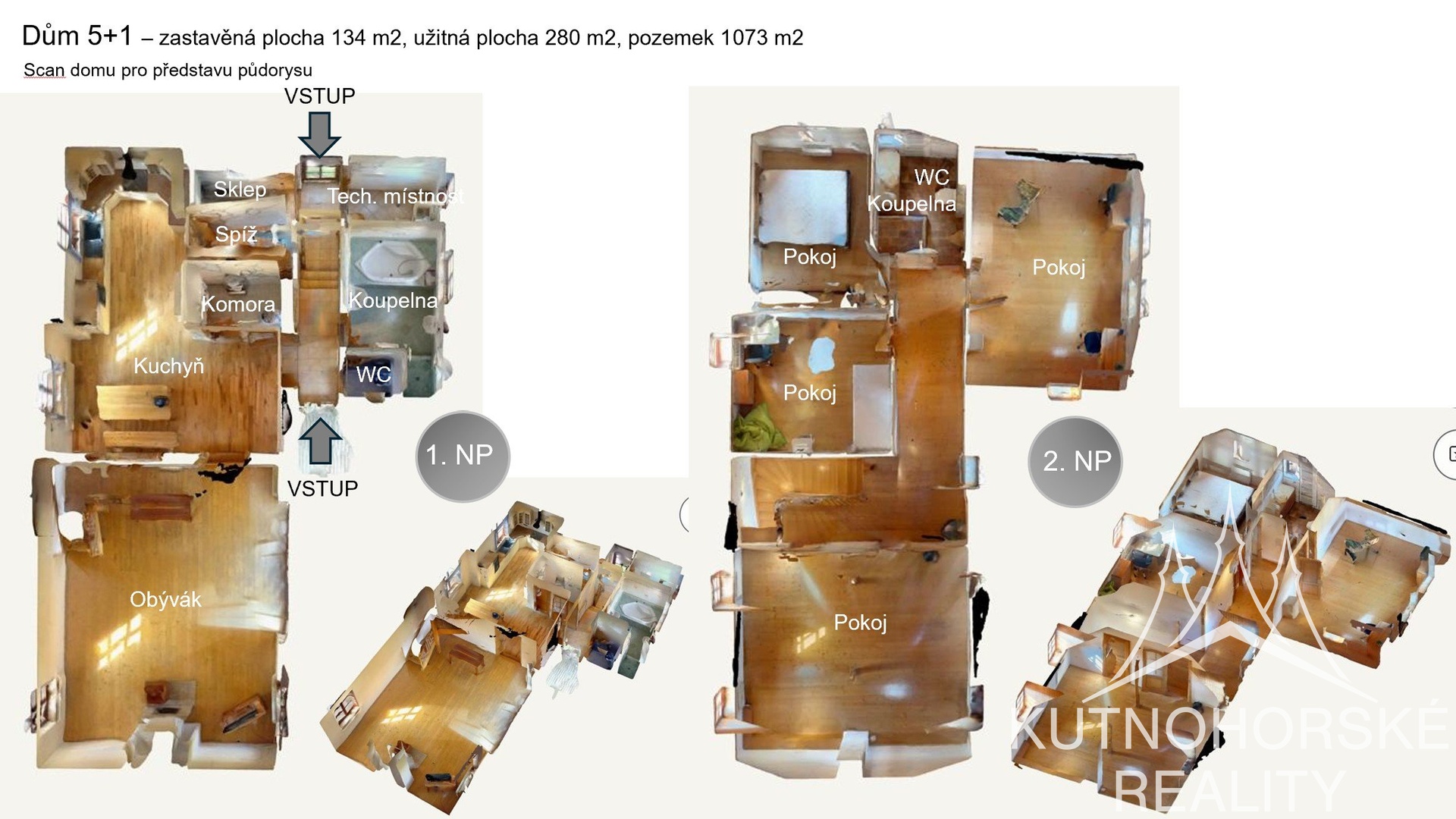 Pronájem rodinného domu 280 m², se zahradou, Kutná Hora – Kaňk