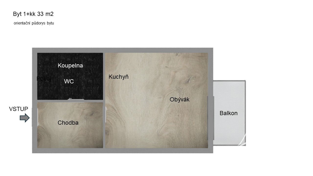 Pronájem bytu s balkonem, 1+kk, 33m² – Vrchlického, Poděbrady