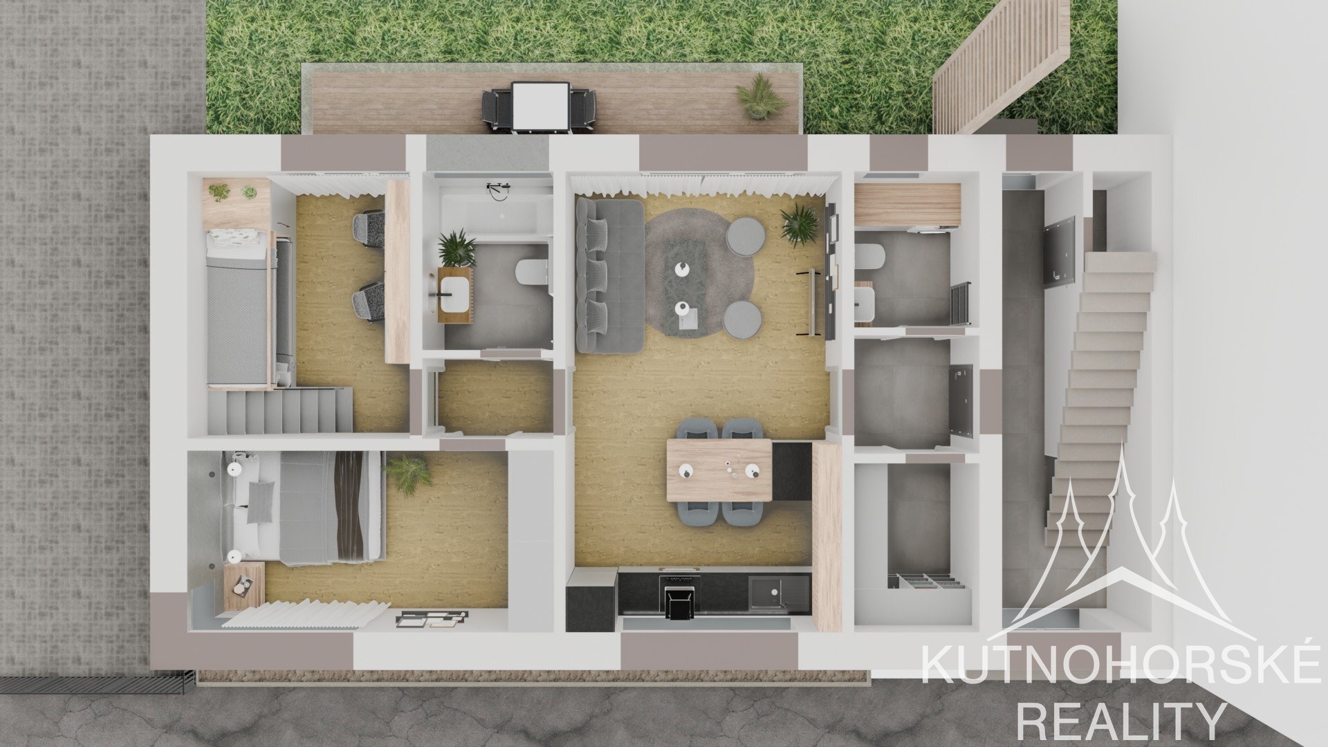 Prodej novostavby 3+kk, 62 m² s terasou 15 m² – Kutná Hora